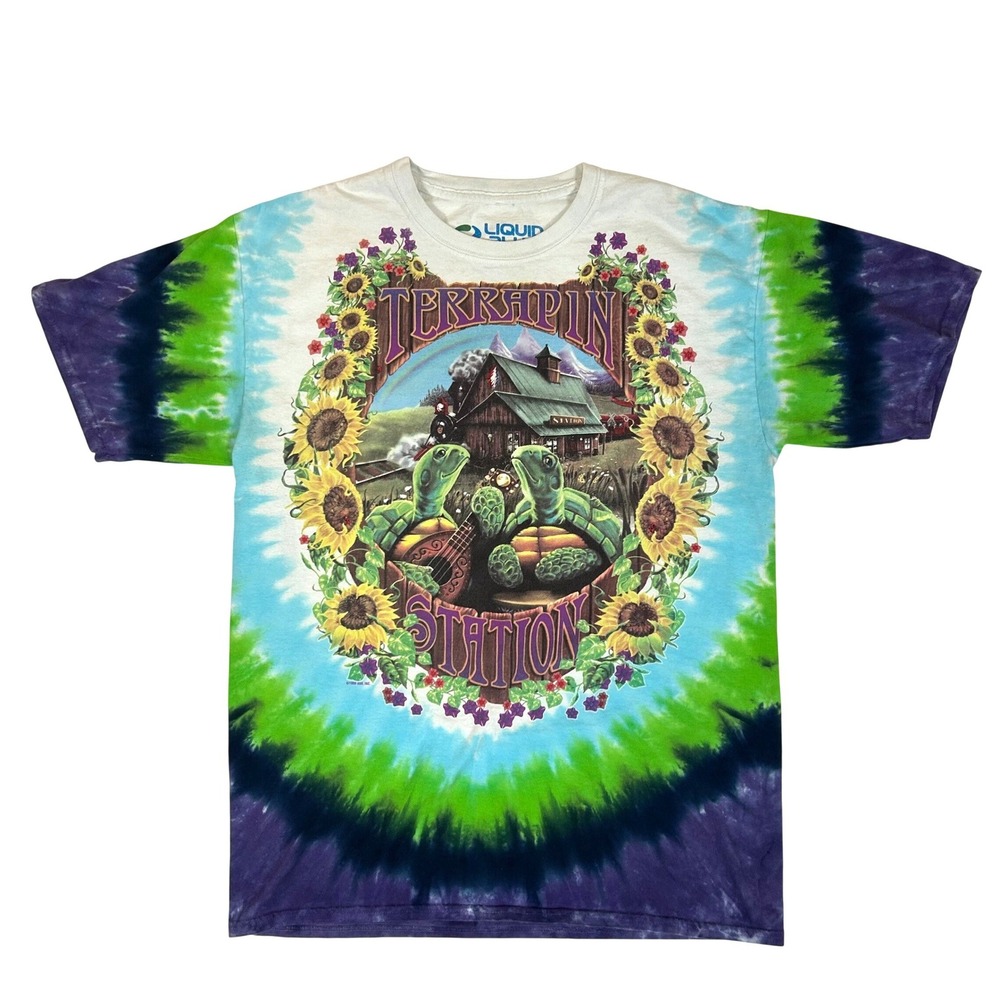 Liquid Blue Grateful Dead Terrapin Station Tie Dye T-Shirt 1999 Vintage Large